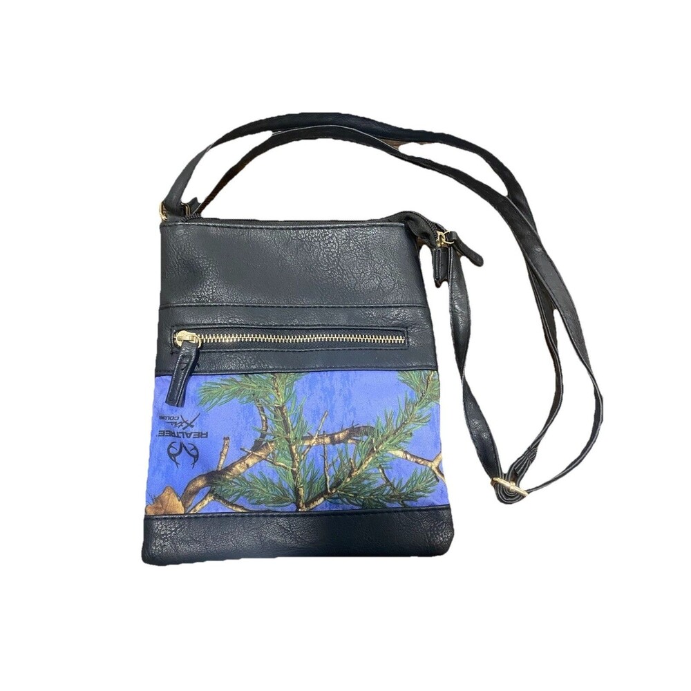 Realtree Girl Small Crossbody Camo Bag Woods Black Blue